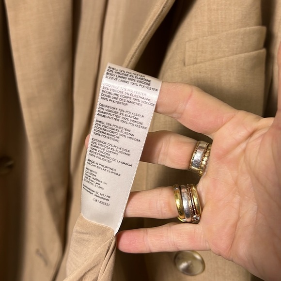 Anthropologie | Maeve NWT Tan Double Breasted Women's Blazer Size  12 - Picture 11 of 11